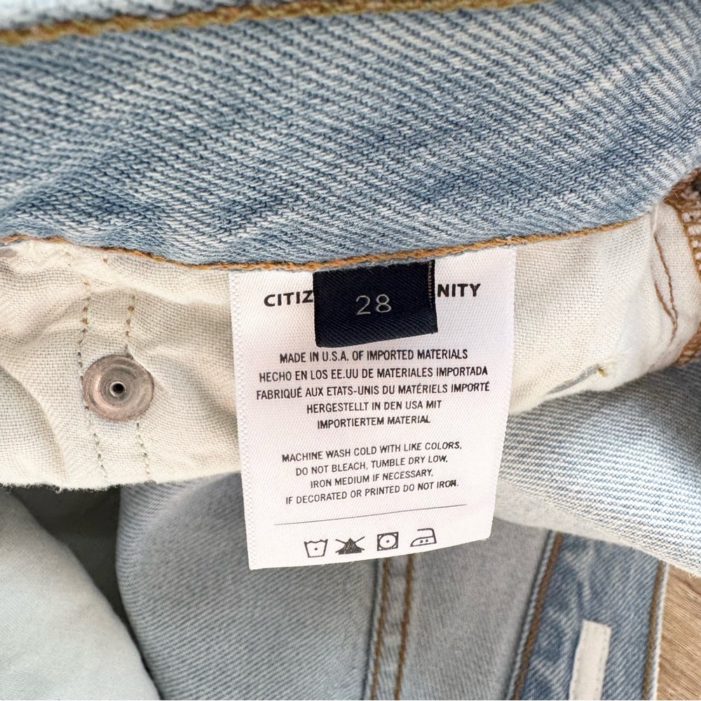 Citizens of Humanity Ayla Baggy Cuffed Crop Wide Leg Jeans Gemini Light Blue 28 - Picture 8 of 15